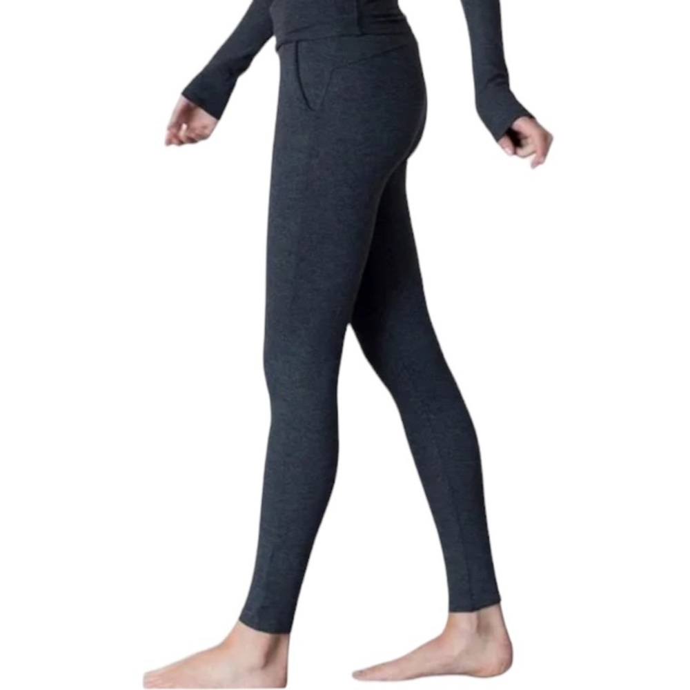 Lunya charcoal grey hue Restore pocket leggings pima cotton blend size XS